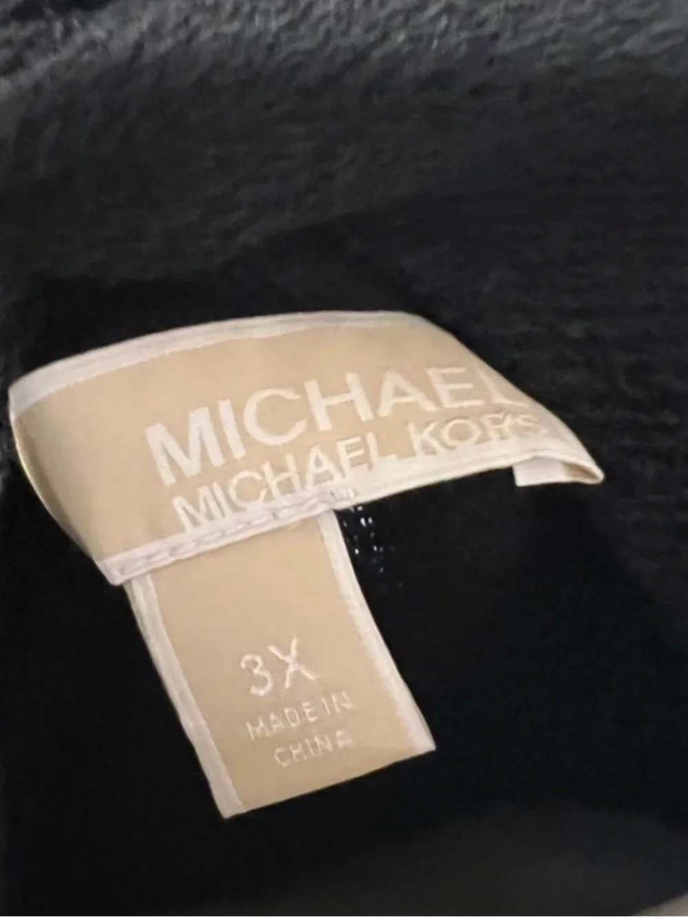 Michael Kors Black Lace-Up V-Neck Hoodie 3x